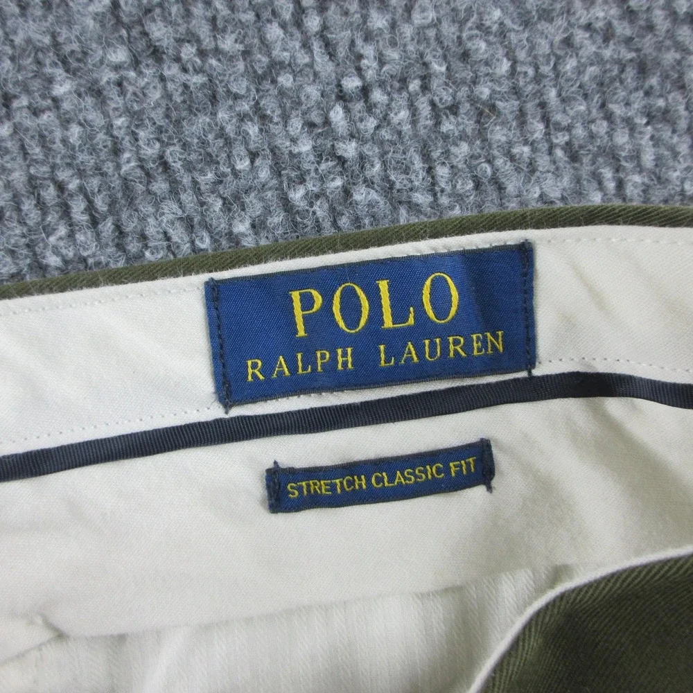 Polo Ralph Lauren Pants Mens 33x30 Green Stretch Classic Fit Chino Straight